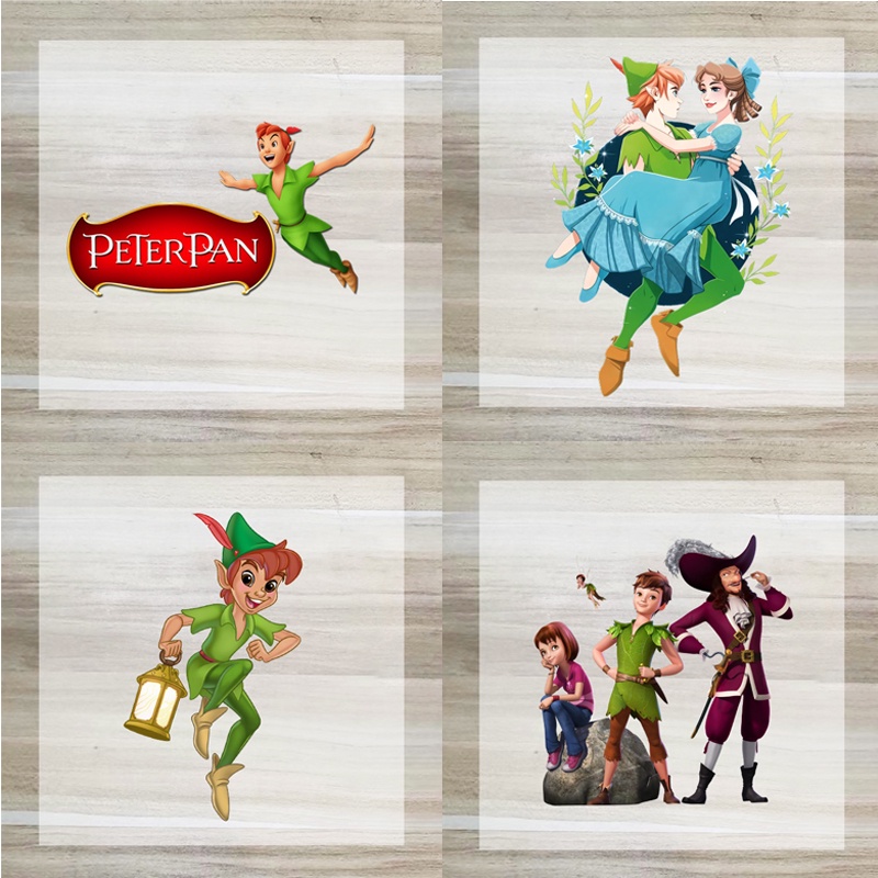Disney Peter Pan และ Wendy แพทช์รีดผ้าเสื้อผ้าล้างทําความสะอาดได้ DIY ตกแต่ง Applique การ์ตูนความร้อน Transfer สติกเกอร์คริสต์มาสของขวัญ
