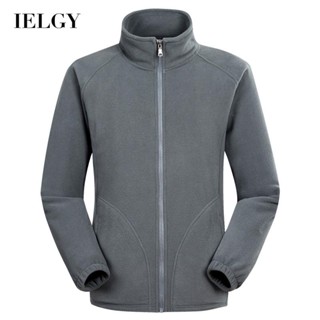 Ielgy เสื้อแจ็กเก็ตลําลอง ผ้าฟลีซ ให้ความอบอุ่น สไตล์สปอร์ต สําหรับผู้ชาย