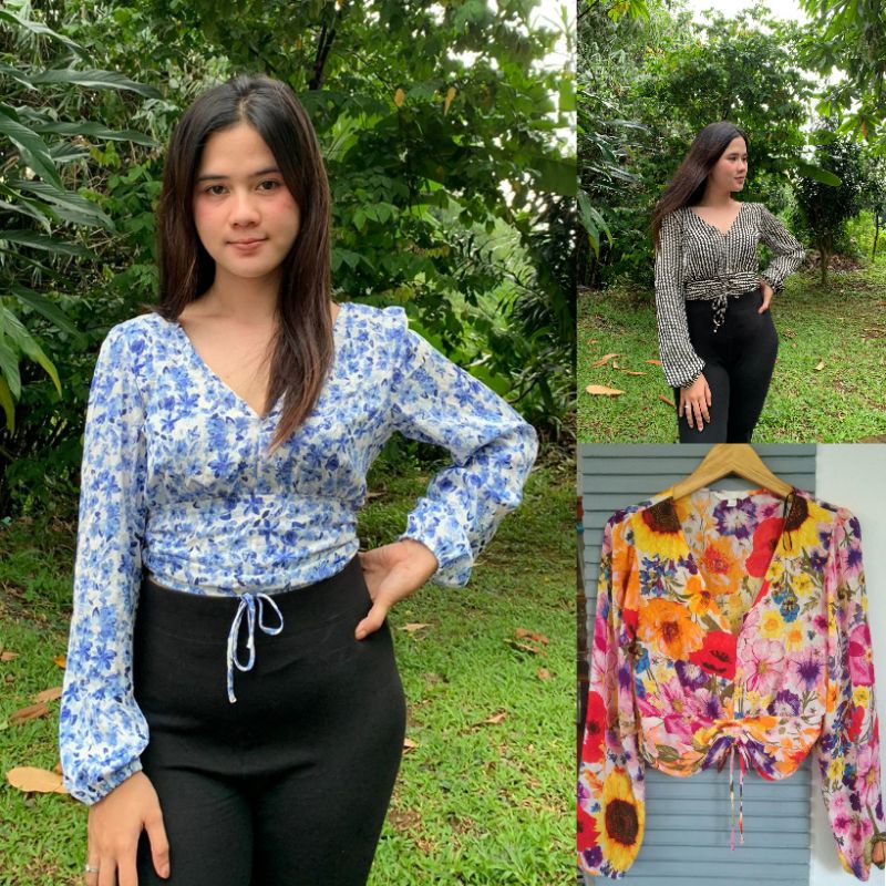 HM HNM H&M DRAPPED BLOUSE (HM02)