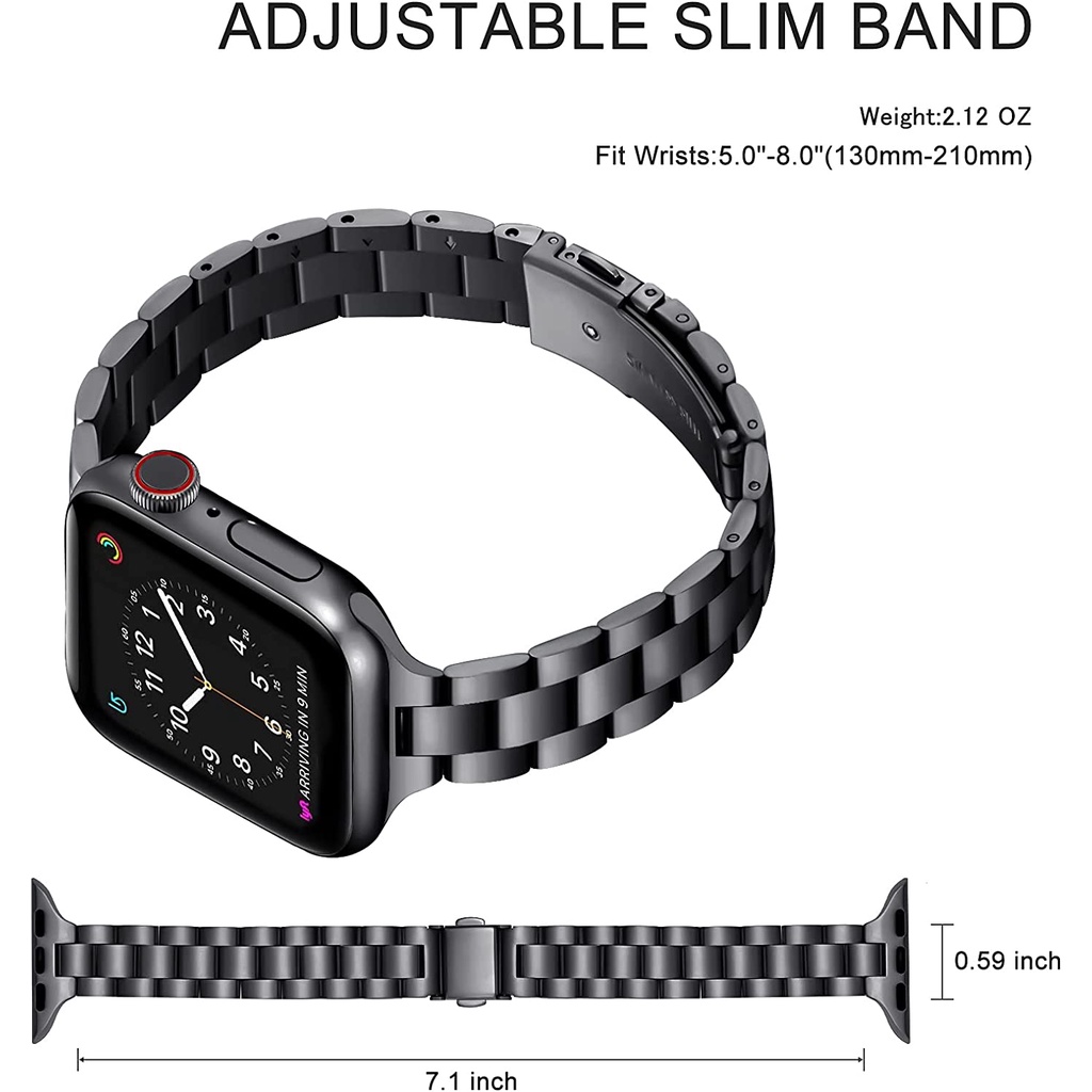 สายนาฬิกาข้อมือ สเตนเลส แบบบาง หรูหรา สําหรับ Apple watch Series 8 7 SE 6 5 4 Ultra 49 มม. 45 มม. 41 มม. 40 มม. 44 มม. 42 มม.