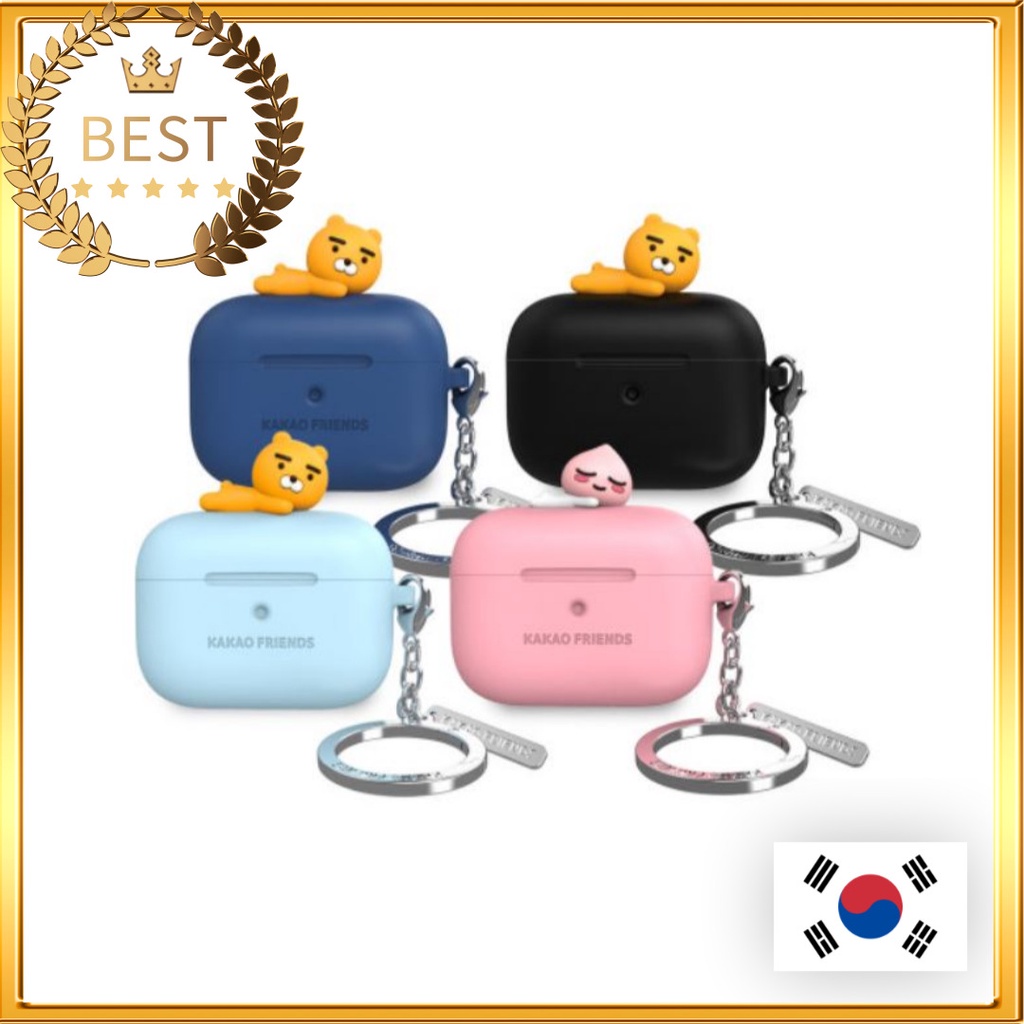 [KAKAO FRIENDS] Compatible With AirPods Pro Figure Silicone Case│Kakao Case Compatible With Airpod│RYAN APEACH CON│Kakao Little Friends│Korean Case Cover Compatible With Airpods เอพีช และ ไรอัน