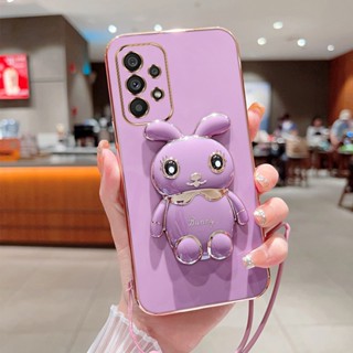 เคสโทรศัพท์มือถือ กันกระแทก ลายกระต่าย พร้อมที่ตั้งวาง แฟชั่น สําหรับ Samsung Galaxy A73 A53 A52s A52 A72 A32 A33 A23