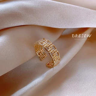 DREJEW สร้อยข้อมือ แหวนแฟชั่น ชุบไฟฟ้า ประดับเพทาย เพชร รูปผีเสื้อ หัวใจ สไตล์เกาหลี หรูหรา ระดับไฮเอนด์