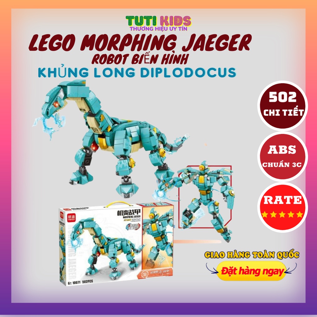 [502 DETAILS - สินค้ามาตรฐาน] LEGO Diplodocus Dinosaur Transformation Toy - Diplodocus Robot Christm
