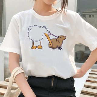 ตลกสัตว์ Capybara T เสื้อผู้ชาย Hip Hop ฤดูร้อนเสื้อยืด Unisex แฟชั่น Harajuku กราฟิก Tees Tshirt ชาย