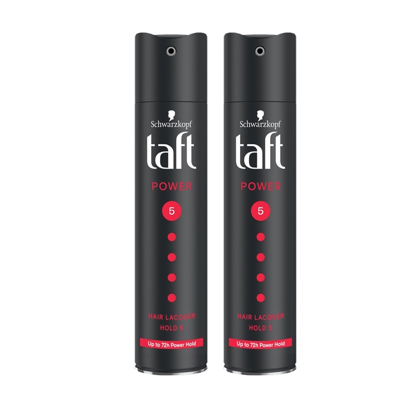 (2ขวด) Schwarzkopf Taft Power Haarlack Hair Spray Mega Stark 250ml (08049) ทัฟท์ พาวเวอร์ กระป๋องดำ