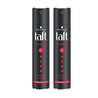 (2ขวด) Schwarzkopf Taft Power Haarlack Hair Spray Mega Stark 250ml (8049) ทัฟท์ พาวเวอร์ กระป๋องดำ