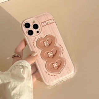 ✨ส่งเชือกเส้นเล็ก✨เคสไอโฟน 14 Pro Max 13 12 11 เคส for iPhone 14พลัส รูปหัวใจ พร้อมขาตั้ง พกง่ายๆ การป้องกันการตก Case