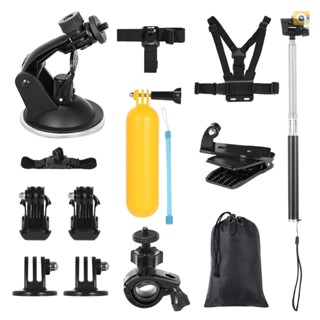 Andoer 14-in-1 Action Camera Accessories Kit Sports Camera Accessories Set Replacement for   10 9 8 Max 7 6 5 Insta360 Xiaomi YI Action Cameras with Carrying Bag