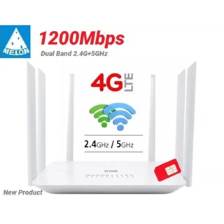 4G Wifi Router เราเตอร์ 6 เสา ใส่ซิม ปล่อย Wi-Fi,1200Mbps Dual-Band 2.4G+5G High-Performance