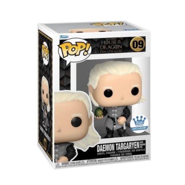 Daemon targaryen with dragon egg of house of the dragon funko exclusive. เดม่อนถือไข่