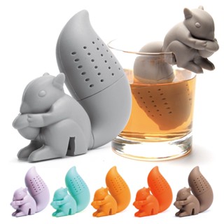 Pladao Houseware ที่กรองชา ซิลิโคน tea infuser ลายกระรอก มี 6 สี