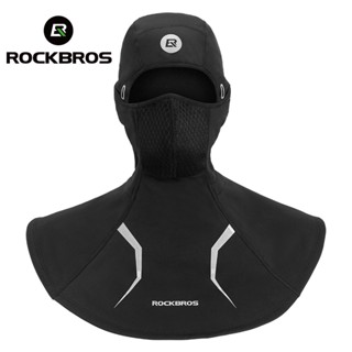 Rockbros หน้ากากสะท้อนแสง ปรับความหนาได้ ให้ความอบอุ่น ถอดออกได้ สําหรับขี่จักรยาน