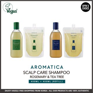 [แท้/พร้อมส่ง] AROMATICA SCALP CARE SHAMPOO 400ml + 400ml (REFILL)