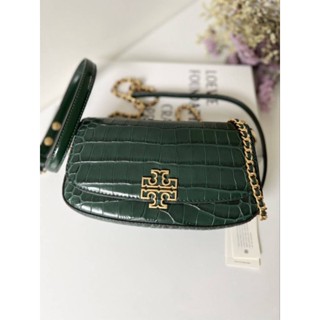 เปิดจอง ใบจริงสวยตะโกนมากแม่ New Tory Burch สีเขียว หนังลายcroc สายยาวโซ่ต่อหนัง