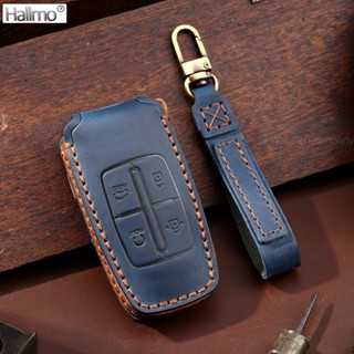 Hallmo Genuine Leather Car Key Case Cover Luxury Handmade Key Bag Shell for Hyundai Genesis GV70 GV80 G80 2019 2020 2021