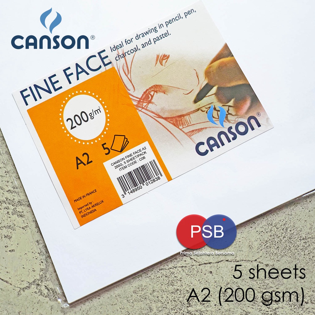 Canson Fine Face A2 (200 แกรม) / กระดาษสเก็ตช์ / กระดาษวาดรูป