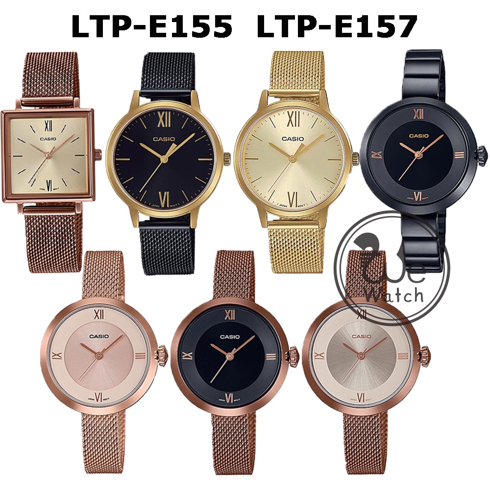 CASIO รุ่น LTP-E154 LTP-E155 LTP-E157 นาฬิกาข้อมือผู้หญิง สายสแตนเลส ประกัน1ปี LTPE LTPE154 LTPE155 