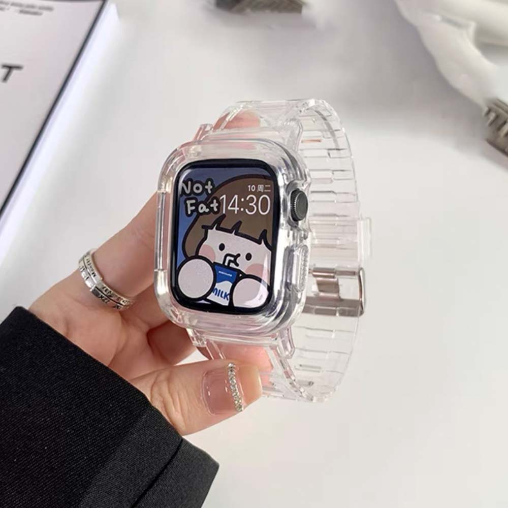สายนาฬิกาข้อมือ แบบใส ขนาด 45 มม. 44 มม. 42 มม. 41 มม. 40 มม. 38 มม. สําหรับสมาร์ทวอทช์ iwatch series 8 7 6 5 SE 4