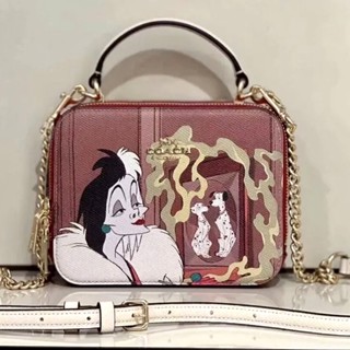 DISNEY X COACH BOX CROSSBODY WITH CRUELLA MOTIF (COACH CC377)