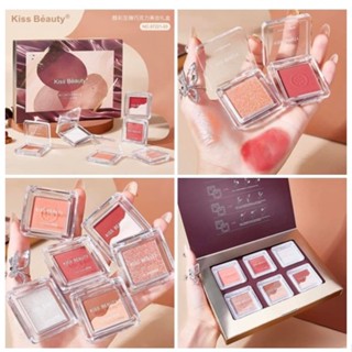 Kiss Beauty Chocolate Style No.87221-03 เซต6ชิ้น/กล่อง ปัดแก้ม อายแชโดว์ ไฮไลท์ เฉดดิ้ง สีสวย ตลับน่ารัก พกพาง่าย