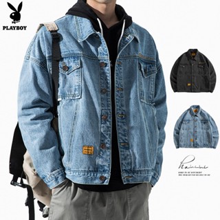 PLAYBOY Denim Jacket Tide Loose Mens Workwear Jacket