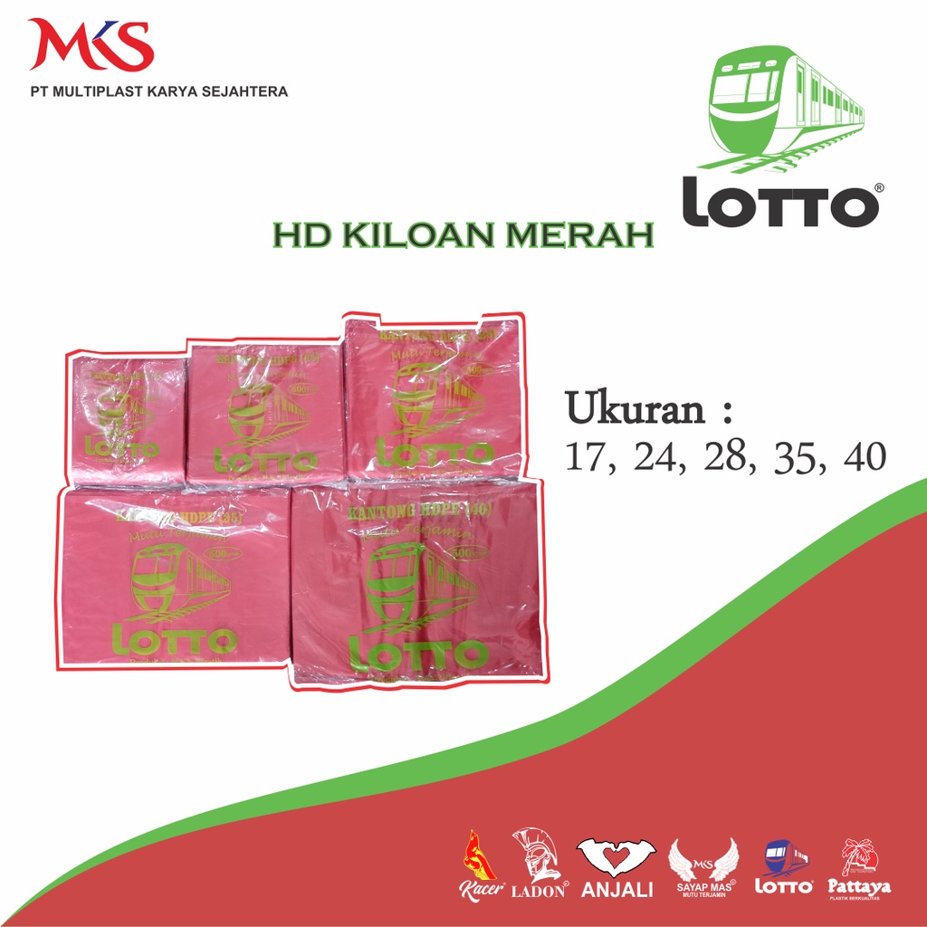 MERAH HD ถุงพลาสติกสีแดง น้ําหนัก 500 กรัม LOTTO BRAND UK 17,24,28,35,40 / พลาสติกไข่ / พลาสติกข้าว