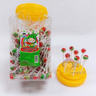 ลูกอมแตงโมมินิ(Mini Watermelon lollipop) 1 กระปุก บรรจุ 200 ชิ้น