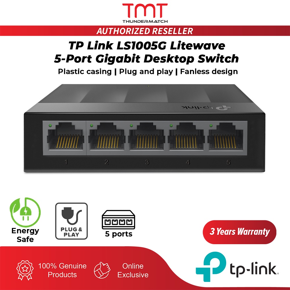TP Link LS1005G / LS1008G Litewave 5 / 8-Port Gigabit Desktop Switch ปลอกพลาสติก Fanless Design