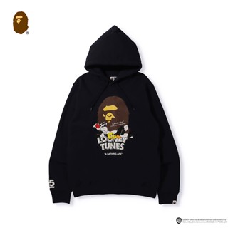 เสื้อกันหนาว มีฮู้ด ลาย Bape x LOONEY TUNES สําหรับผู้ชาย