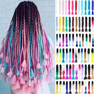 วิกผม braids สีไล่ระดับสีเส้นใยเคมียุโรปและสหรัฐอเมริกา braids อุณหภูมิสูงลวด dreadlocks วิกผมผมถักผม