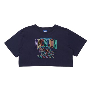 The Neverending Vacation Cropped T-Shirt - สีกรมท่า