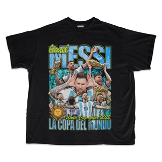 เสื้อยืด ขนาดใหญ่ พิมพ์ลาย Messi World CUp Winner 2022