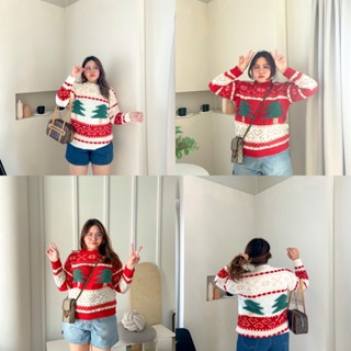 Christmas sweater 2 เสื้อสเวตเตอร์ไหมพรมปักลายต้นสน