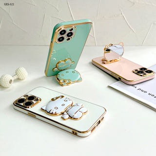 Samsung Galaxy S21 S20 S10 FE Ultra Plus S21+ 5G เคสซัมซุง สำหรับ Case Cartoon Cute Cat Holder เคส เคสโทรศัพท์ เคสมือถือ Protective Soft Casing Full Cover Phone Cases