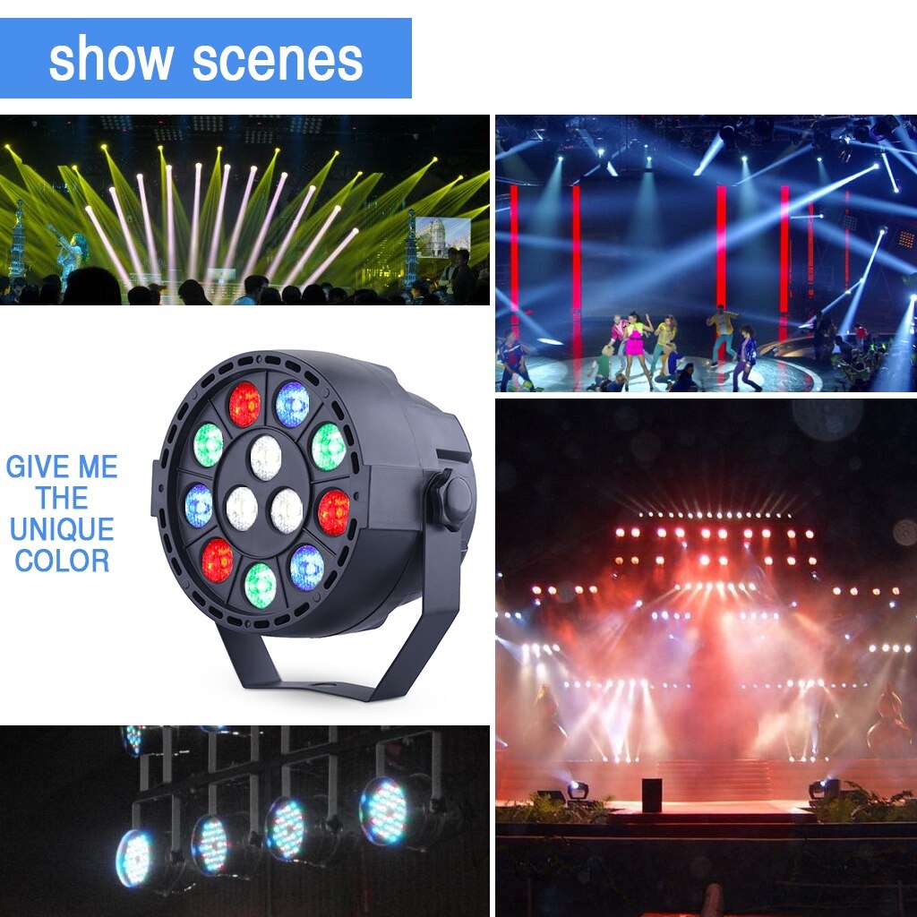 ไฟพาร์ 12LED RGBW15W  ไฟดิสโก้ ไฟเทค ไฟปาร์ตี้ กระพริบตามเพลง 12LED RGBW ไฟเธค  8 DMX Channels