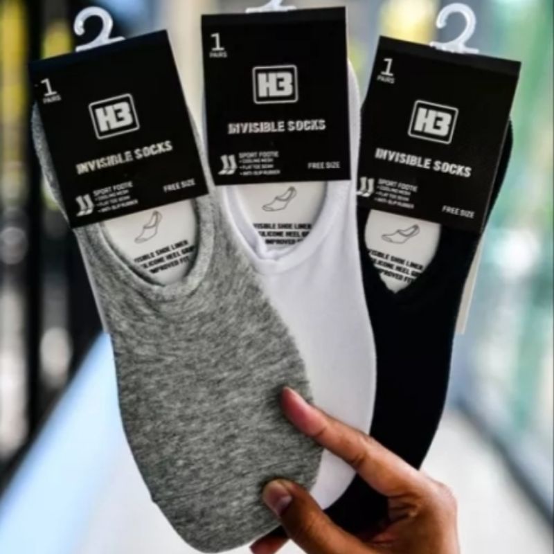 (H3ลิขสิทธิ์💯)ถุงเท้าซ่อนขอบ ถุงเท้าข้อเว้า ถุงเท้ากันกัด Invisible Socks มีแถบยางด้านใน - รูปที่ 3