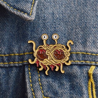 Pastafarianism Enamel Pin Flying Spaghetti Monsterism Badge Brooch FSM Icons Denim Jeans Shirt Bag Funny Pin Gift for Friends