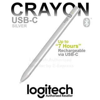 Logitech Crayon (USB-C) (Silver) ปากกาไร้สาย สำหรับไอแพด สีเทา ของแท้ ประกันศูนย์ 1ปี