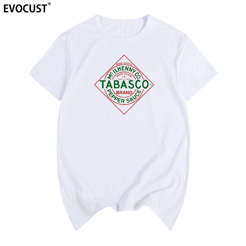 Tabasco Tabasco ซอสพริกนักเรียนสร้างสรรค์สวมเสื้อยืดแขนสั้นเสื้อยืดพิมพ์ลายด้านบน