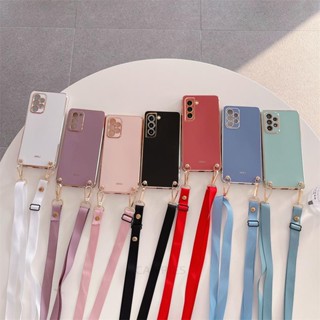 เคสซิลิโคนนิ่ม พร้อมสายคล้อง สีแคนดี้ สําหรับ Samsung Galaxy S23ultra S23 Plus S23 S 23 Ultra Samsung S 23+ S10 Plus