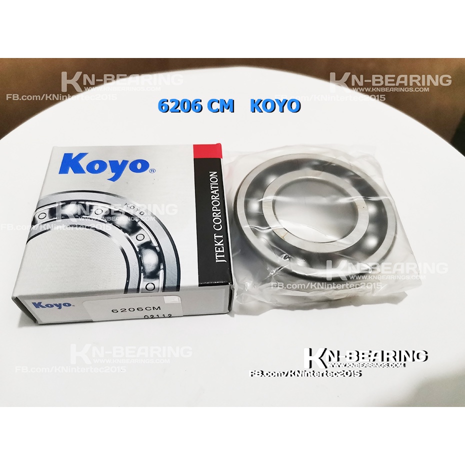 (ราคาต่อตลับ)6206 CM  ยี่ห้อ KOYO แท้  ไม่มีฝาปิด รังเหล็ก 6206 ขนาด 30*62*16