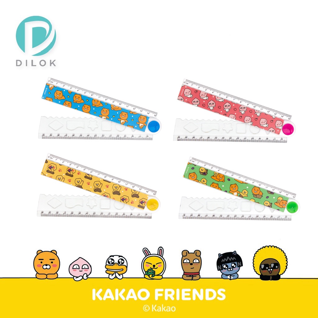 KAKAO FRIENDS ไม้บรรทัดพับได้ ไม้บรรทัดพลาสติก 30 ซม ลายการ์ตูนลิขสิทธิ์แท้ สุดน่ารัก KK715