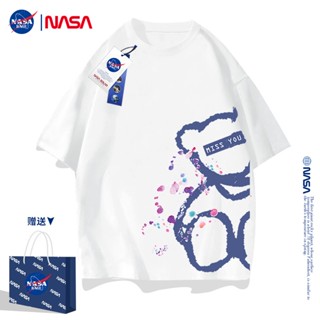 NASA ร่วมแขนสั้นเสื้อยืดฤดูร้อนคู่ฤดูร้อน 2022 ใหม่แนวโน้มแบรนด์ ins super fire หมีเสื้อยืดเสื้อเชิ้ตแขนสั้นกวินเทจ_49