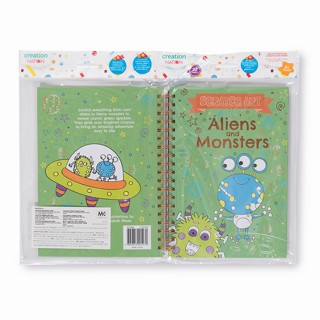 Toys R Us Creation Nation ครีเอชั่น เนชั่น สมุดระบายสี Scratch Book- Aliens Monsters (931289)