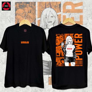 เสื้อคู่รัก Chainsaw Man - Power Anime Shirt Classic t shirt Cotton Shirt For Man Womanเสื้อยืดเสื้อยืด_45