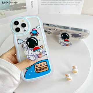 【ฟรี ที่วางโทรศัพท์】Xiaomi Redmi Note 10 10S 9S 9 8 5A Prime Pro 5G สำหรับ Soft TPU Clear Case การ์ตูน Astronaut เคส เคสโทรศัพท์ เคสมือถือ เคสนิ่ม Big Wave Shockproof Cover