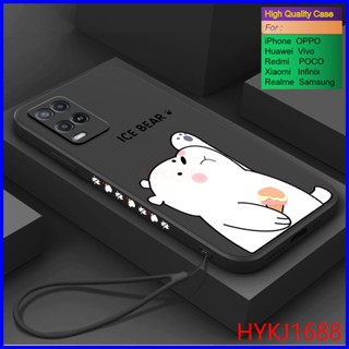 เคส Realme 8 5G เคส Realme8 5G เคสโทรศัพท์มือถือซิลิโคน tpu ลายหมี ICE และหมวก สําหรับ HBX