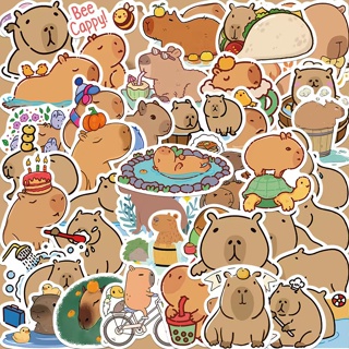 สติกเกอร์ ลายการ์ตูนกราฟฟิติ Capybara น่ารัก กันน้ํา แบบสร้างสรรค์ สําหรับตกแต่งโน๊ตบุ๊ค แล็ปท็อป กระเป๋าเดินทาง จํานวน 50 ชิ้น