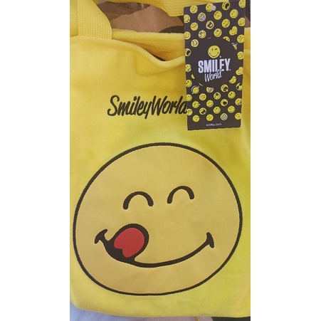 กระเป๋าSmiley ขนนุ่มนิ่มปุกปุย น่ารักพร้อมส่ง!!!! | กระเป๋าเหลืองลายsmileyสีเหลืองน่ารัก40*30*28ซม.ม